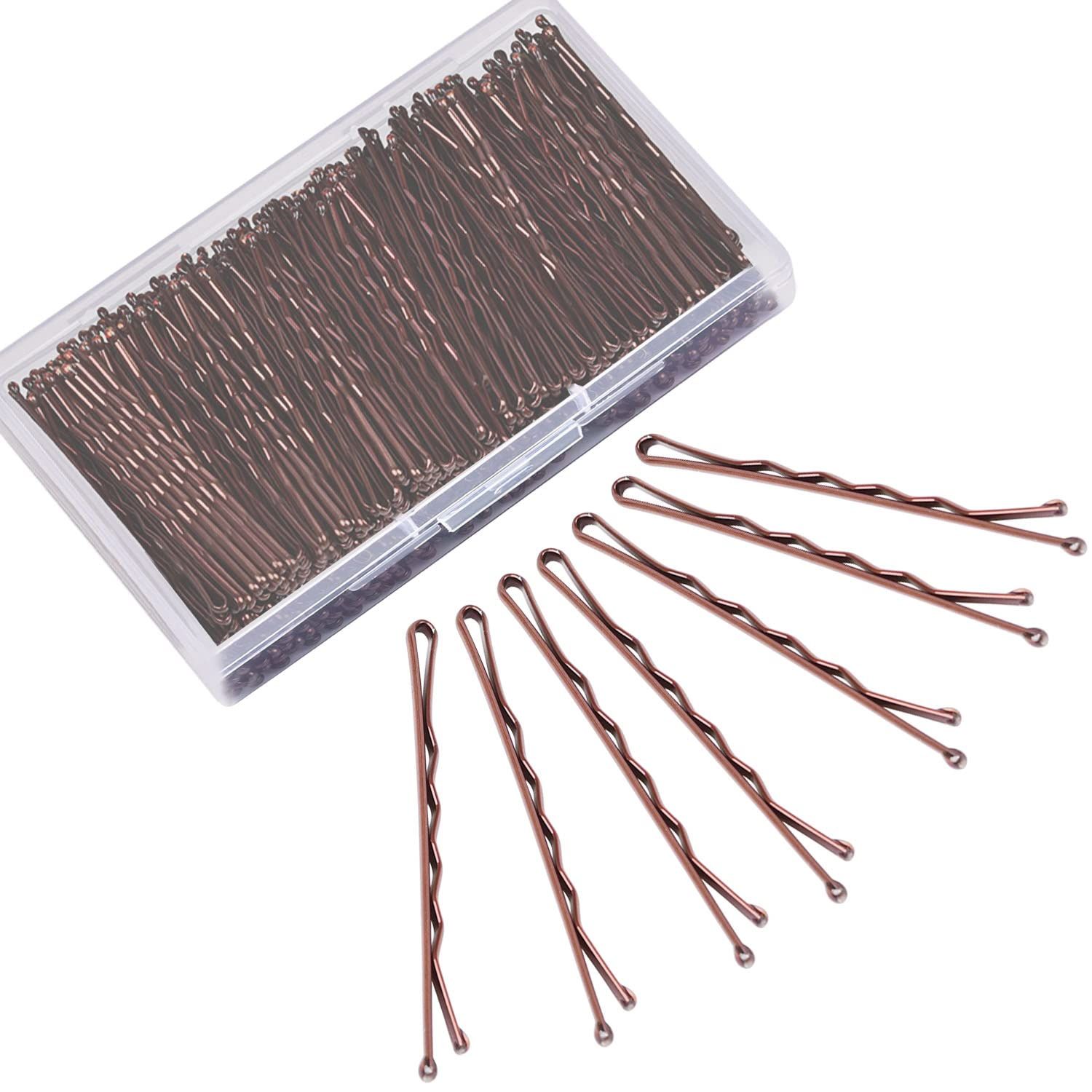 MORGLES Bobby Pins Brown, 240 Pcs Hair Pins for Women 2.2 Inches, Hair Accessories with Box