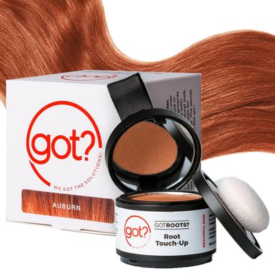 Got? Roots - Temporary Thinning &amp; Gray Hair Cover Up with Pigment Infused Binding Powder for Auburn Hair - Root Touch Up, Brow Filler &amp; Hairline Enhancer - 0.14 OZ Tub