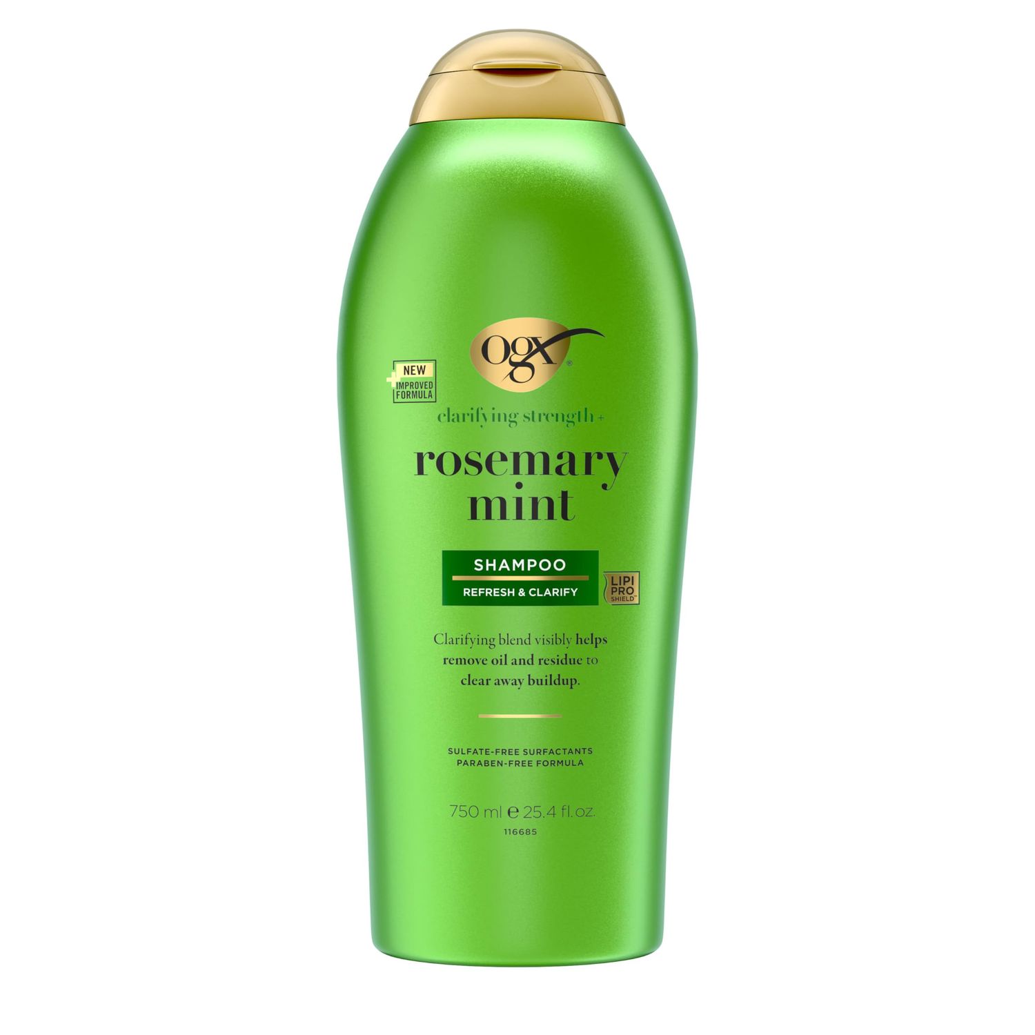OGX Clarifying Strength + Rosemary Mint Shampoo, Clarifying Shampoo Visibly Helps Remove Oil &amp; Residue to Clear Away Buildup from Oily Hair, Sulfate-Free Surfactants, 25.4 fl. Oz