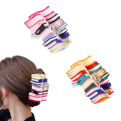 2Pcs Book Hair Claw Clips - Back To School Hair Clips for Thick Thin Hair Funny Teacher Orange Pink Hair Barrettes Accessories for Women Book Lovers Teachers (Pink&amp;Orange-Book)