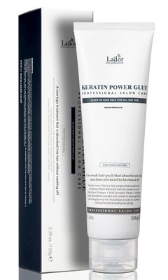 LA&#39;DOR Keratin Power Glue Leave-In Conditioner Protein Hair Treatment Mask Heat Protectant Gloss Shine Snail Mucin Detangler Serum for Dry Damaged Curly Color Treated Bleached Hair 5.3 Oz LADOR Korean