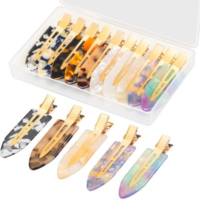 10 Pcs No Bend Hair Clips for Women Styling Sectioning, Gingbiss 2.7&quot; No Crease Bangs Hair Clips, Curl Pin Clips with Storage Box for Hairstyle Bangs Waves Makeup Application, 10 Colors