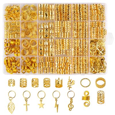 Belinreli Hair Jewelry for Women Braids, 275 Pcs Braid Jewelry Accessories Metal Gold Loc Jewelry for Hair Dreadlocks Hair Rings for Braids Cuffs Clips Hair Jewelry Decorations for Women Unisex