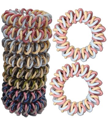 GoYoho Upgraded Version Spiral Hair ties for Women, No Crease Clear Coil Hair Ties Spiral Ponytail Holders Scrunchies, Hair Coils/Phone Cord Hair Ties for Thin Hair/Soft Elastic. (8, Multicolor)
