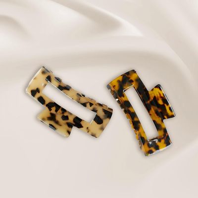 Wekin Large Hair Claw Clips for Thick Hair, 2 Pack Tortoise Hair Clips, Acrylic Celluloid French Butterfly Jaw Clips, Strong Hold for Women Girls