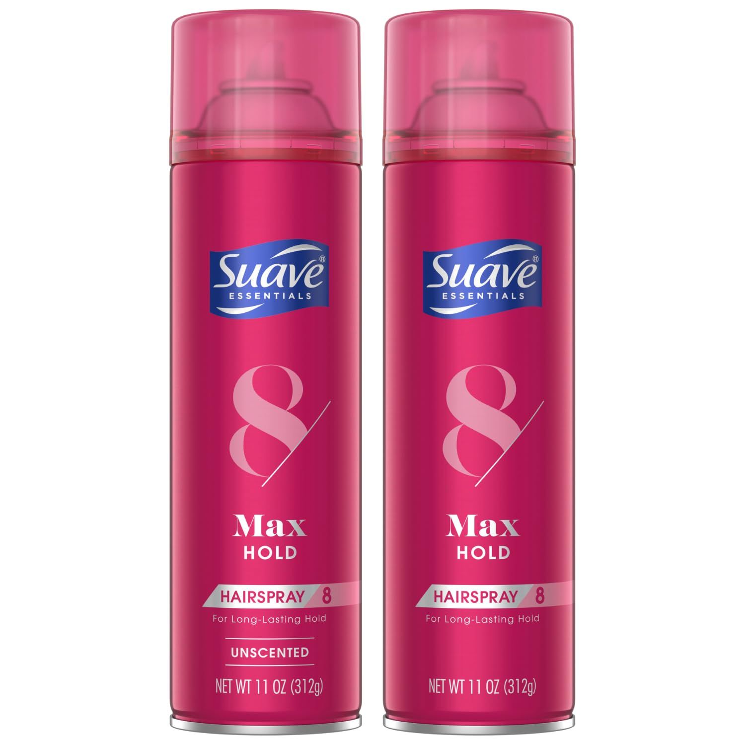 Suave Hairspray Max Hold Variety 2-Pack, Unscented &amp; Scented Formulas - Aerosol Hairspray, 11 Oz Ea