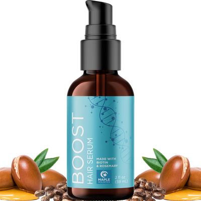 Biotin Hair Growth Serum - Rosemary Hair Thickening Serum with Peppermint Caffeine and Black Castor Oil for Hair Growth - Volumizing Hair Serum for Hair Growth for Men &amp; Women - Vegan &amp; Cruelty Free