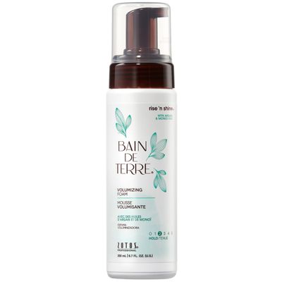 Bain de Terre Rise N&#39; Shine Volumizing Foam, Lightweight Medium Hold &amp; Volume with Argan &amp; Monoi Oils, Paraben-Free, Color-Safe, Vegan, 6.7 Fl Oz