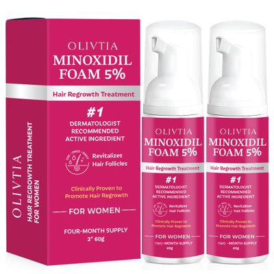 5% Minoxidil Foam for Women Hair Growth: Extra Strength Hair Regrowth Treatment - Revitalize Hair Follicles &amp; Regrow Thicker, Fuller Hair - Hair Loss Solution