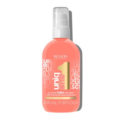 Revlon Professional UniqOne Curly Hair Leave-in Treatment - Multi-benefit hair treatment for curly hair, wavy and coily hair, 7.8 Fl Oz (Pack of 1)