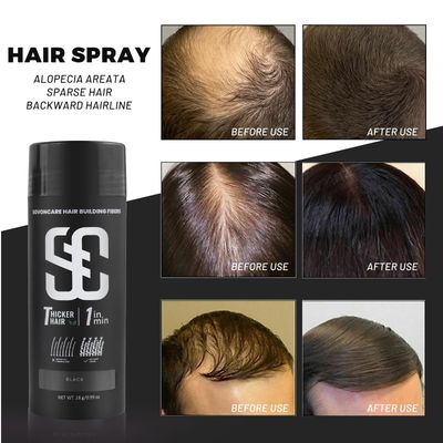 SOVONCARE Hair Fibers for Thinning Hair, Black Hair Building Fibers for Bald Spots Undetectable &amp; Natural, Conceals Hair Loss, Fill In Fine Hair Powder Hair Thicker Instantly for Women &amp; Men 28g