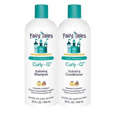 Fairy Tales Curly-Q Daily Hydrating Shampoo and Conditioner for Kids - 32oz Curly Hair Set - Paraben, Sulfate, Gluten and Nut Free