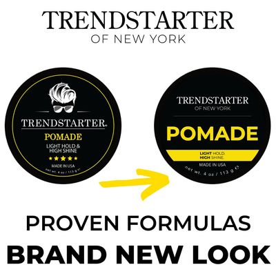 TRENDSTARTER - CLASSIC POMADE (4oz) - Light Hold - High Shine - Water-Based Pomade - All-Day Smooth Wet Look Finish - Non-Crispy Formula - Premium Hair Styling Products