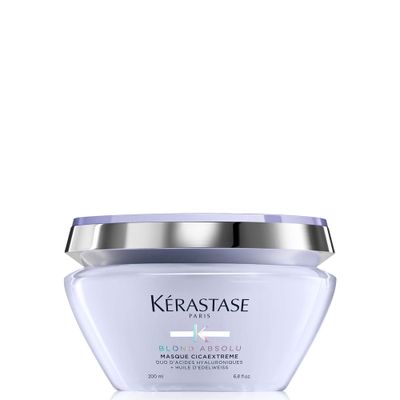 KRASTASE Blond Absolute Cicaextreme Conditioning Hair Mask for Weak, Sensitized Hair Post-Bleaching, Repairs and Nourishes Damage and Split Ends with Hyaluronic Acid &amp; Edelweiss, 6.8 Fl Oz