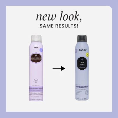 HASK Chia Seed Volumizing Dry Shampoo Kits for all hair types, aluminum free, no sulfates, parabens, phthalates, gluten or artificial colors (6.5oz-Qty2)