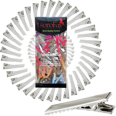 TseroFay 120Pcs Alligator Hair Bows Clips for Crafts,(4.5cm/1.77&quot;) DIY Bow Clips Bulk, Gator Metal Clip, Hairdresser Clips for Bow Making, Large Plain Clips Supplies 1.77&quot; Dreadlock Dreads Retwist