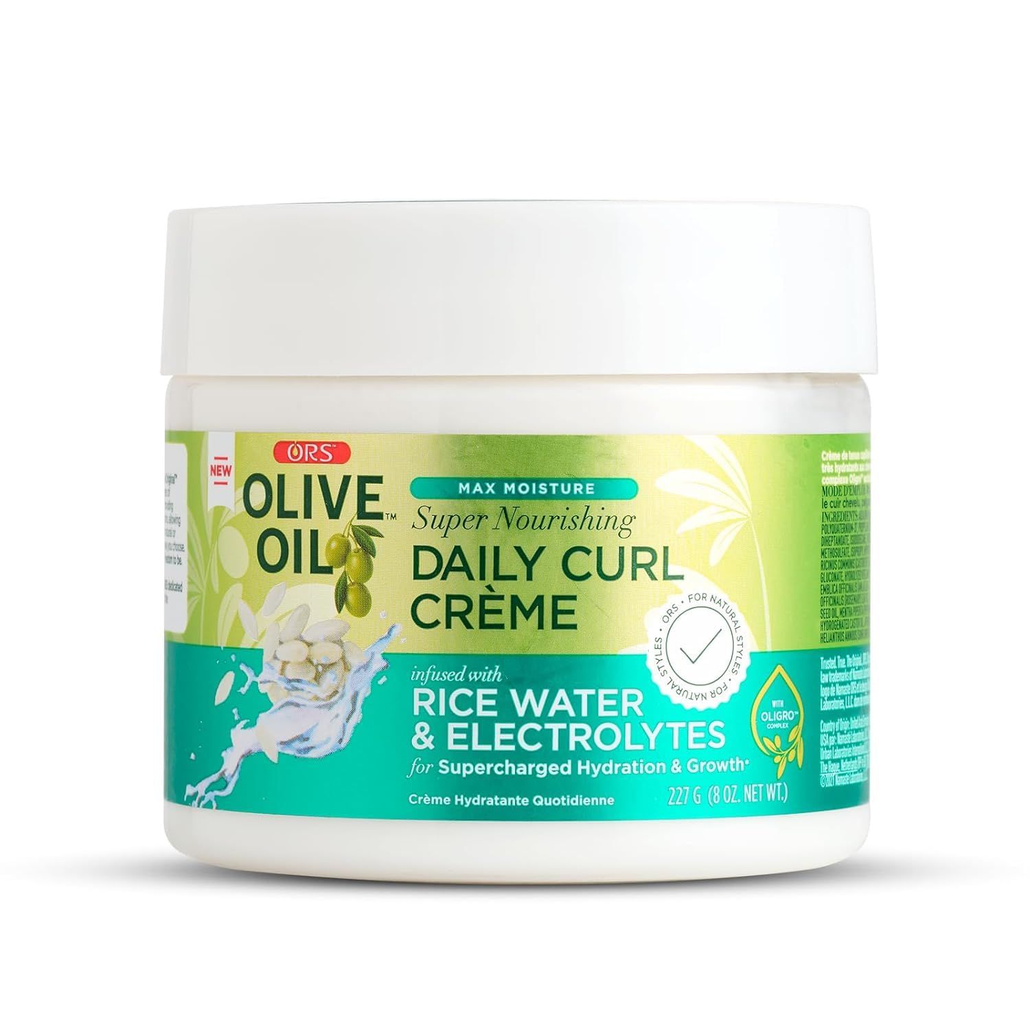 Olive Oil Max Moisture Super Nourishing Daily Curl Crme infused with Rice Water &amp; Electrolytes for Supercharged Hydration &amp; Growth (8.0 oz)