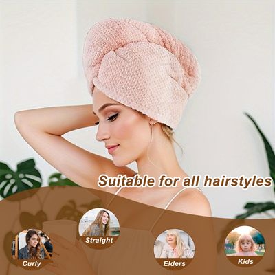 Kldnkig Soft Microfiber Hair Drying Towel Wrap, 5 Pack Elastic Hair Turbans for Fast Drying, Ideal for Women, Curly Wet Hair