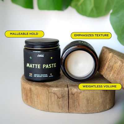 O'Douds Matte Paste - Natural Styling Clay for Men - Strong Hold for Maximum Volume &amp; Texture with Matte Finish - Vegan &amp; Plant-Based - Labdanum &amp; Lime Scent (4oz)