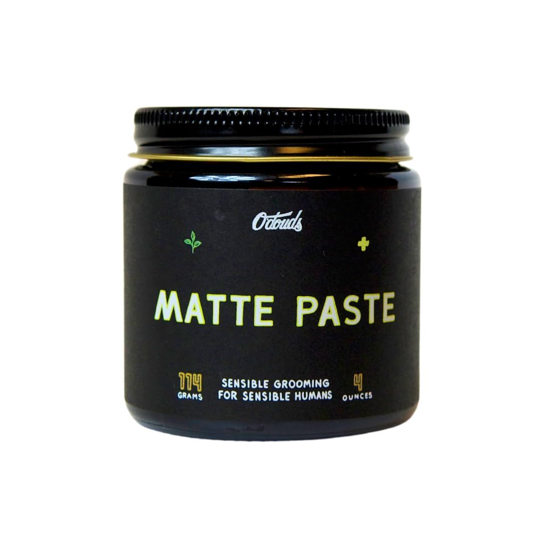 O&#39;Douds Matte Paste - Natural Styling Clay for Men - Strong Hold for Maximum Volume &amp; Texture with Matte Finish - Vegan &amp; Plant-Based - Labdanum &amp; Lime Scent (4oz)