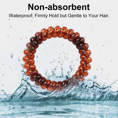 JessLab Spiral Hair Ties, 10 Pcs Traceless Phone Cord Hair Ties Plastic Coil Hair Ties Ponytail Holders No-Damage Hair Accessory for Girls Women Ladies, Color Assorted, Set 28