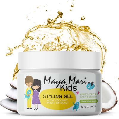 MAYA MARI Kids Hair Styling Gel with Coconut Fruit Extract | Safe &amp; Gentle Baby Hair Gel for Toddlers | Sulfate-Free Hair Gel for Boys &amp; Girls, 12 oz