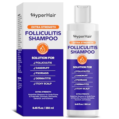 HyperHair Psoriasis Shampoo (8.45 Fl Oz), Medicated Shampoo with Salicylic Acid &amp; Coconut Oil for Scalp Psoriasis, Seborrheic Dermatitis, Folliculitis &amp; Dandruff, Anti-Itch, Flake-Free