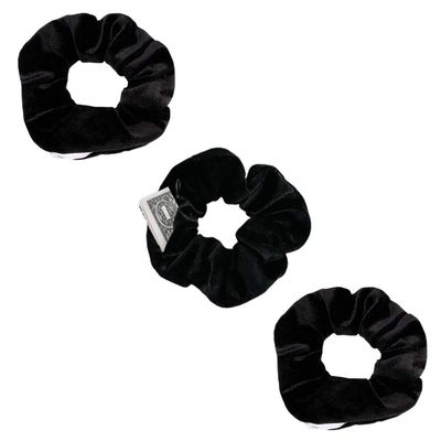 SUNEBOIZ Zipper Scrunchies, Pocket Scrunchie, SECRET &amp; HIDDEN, Velvet Hair Ties Bracelet, Compatible with Apple AirPods 3&amp;2&amp;1, Key Money Chapstick Storage Bag, Elastics Hair Band (3PCS Black)