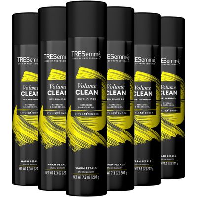 TRESemm Dry Shampoo Spray, Volume Clean 6-Pack - Paraben-Free &amp; Sulfate-Free Shampoo for Volumizing Fine Hair, Scented, 7.3 Oz Ea