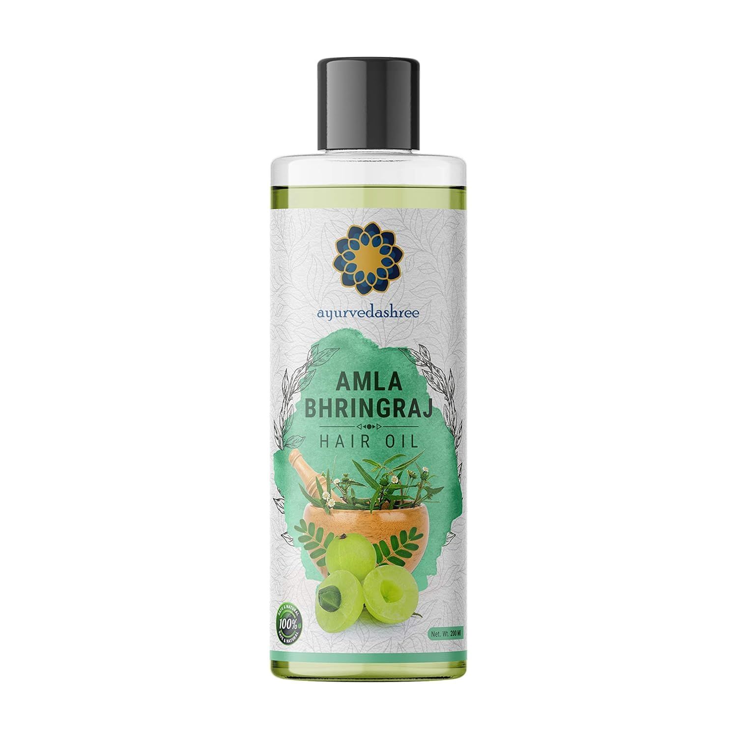 AYURVEDASHREE Hair Oil, 200 ml with Amla , Bhringraj , Brahmi , Methi , Shikakai , Neem , Henna , Pine , Clove , Eucalyptus &amp; Citronella Oil