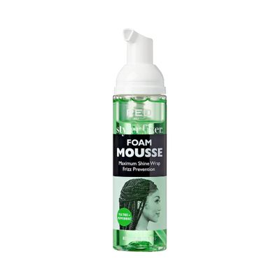 Red by Kiss Foaming Mini Travel Size Mousse, Maximum Shine Wrap Mousse, Reduce & Prevent Frizz, Define Curls, Hold Styles, Nourishes Dry & Crips Hair (Tea Tree + Peppermint)