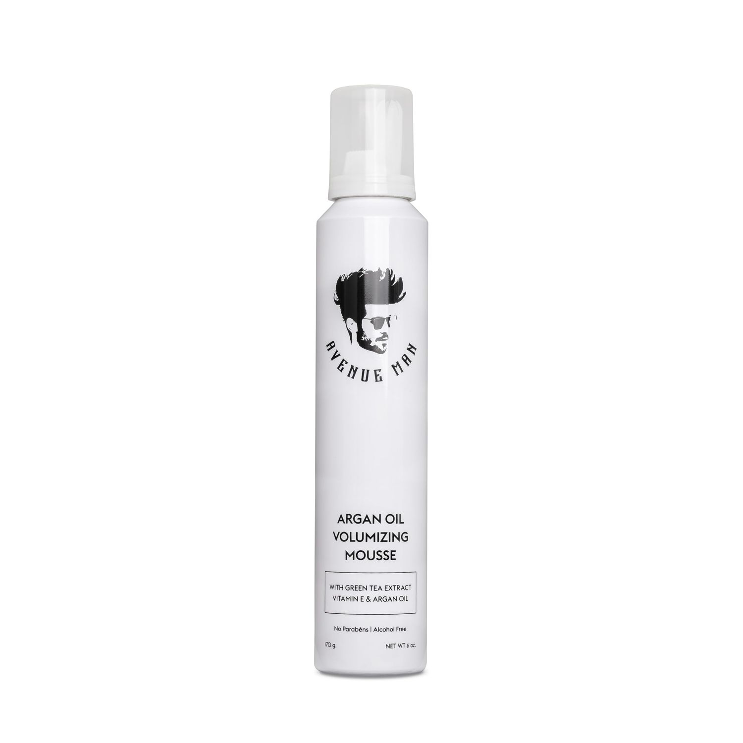 Avenue Man Argan Oil Mousse - Thickening &amp; Volumizing Mousse for Men - Strong Hold, Frizz Control &amp; Humidity Resistance - Herbal-Infused Mens Hair Mousse - Long-Lasting Hair Mousse for Men (6.0 oz)