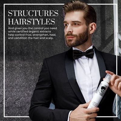 Avenue Man Argan Oil Mousse - Thickening & Volumizing Mousse for Men - Strong Hold, Frizz Control & Humidity Resistance - Herbal-Infused Mens Hair Mousse - Long-Lasting Hair Mousse for Men (6.0 oz)