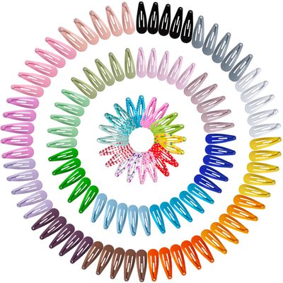 SLYFTE Premium Snap Mini Hair Clips, 120PCS Kids Barrettes Metal Non Slip Hair Bow Clips for Girls Toddlers Hair Accessories(1.2 Inch 30 colors)