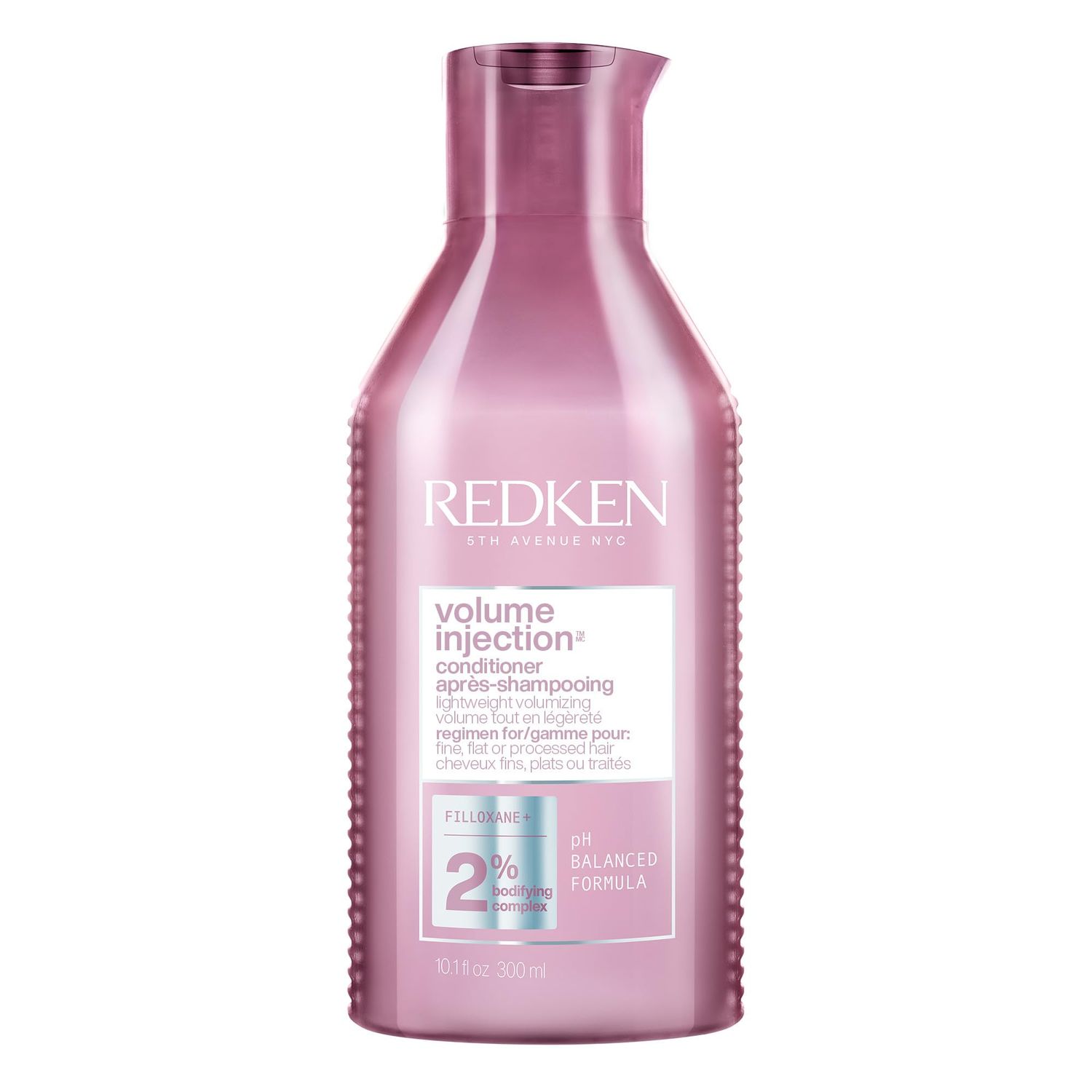Redken Volume Injection Conditioner, Lightweight Volume Conditioner For Fine Hair, Detangles and Adds Volume &amp; Body to Flat Hair, Soft, Shiny Finish, Paraben Free, 10.1 fl Oz