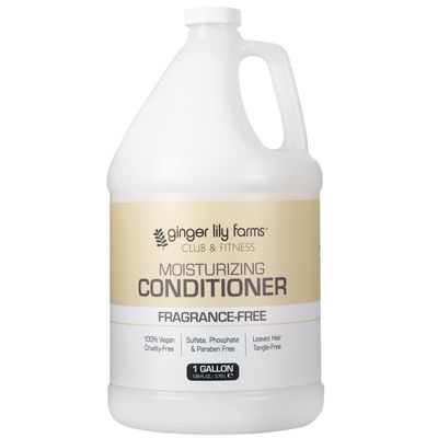 Ginger Lily Farms Club &amp; Fitness Moisturizing Conditioner for Dry Hair, 100% Vegan &amp; Cruelty-Free, Fragrance Free, 1 Gallon (128 fl oz) Refill