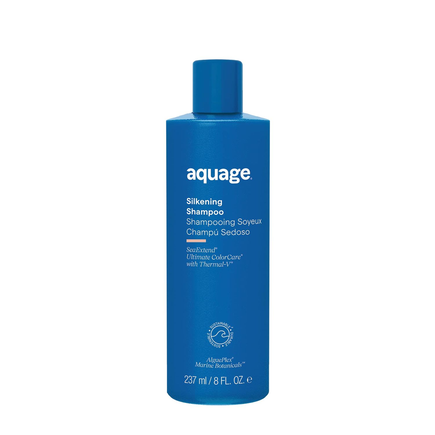 Aquage SeaExtend Silkening Shampoo, Smoothes and Silkens Coarse, Curly Hair, 8 oz.