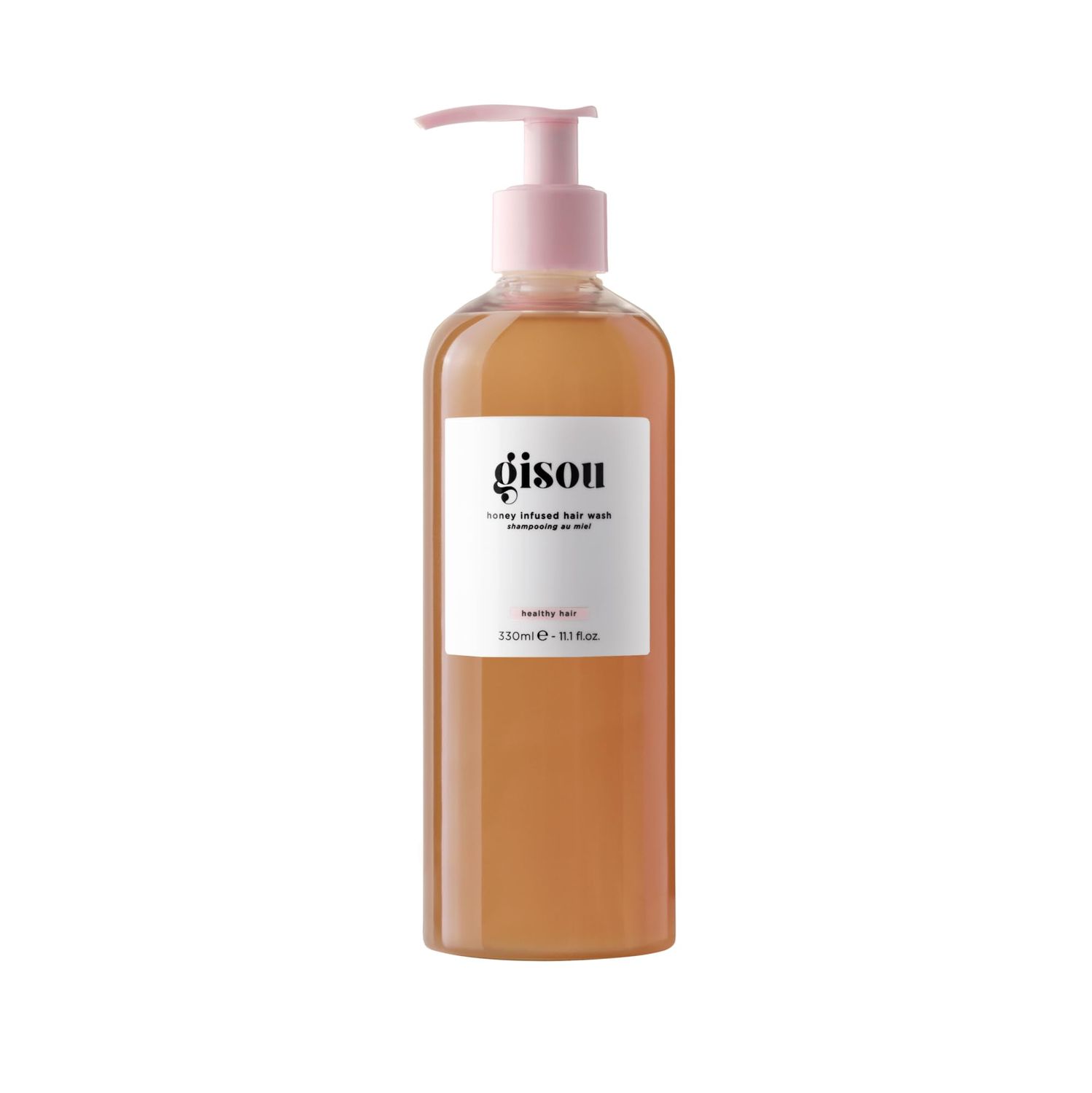 Gisou Honey Infused Hair Wash, Hydrates and Cleanses for Softer and Stronger Hair, Nourishes and Helps with Preventing Breakage and Frizz Control, 11.1 oz