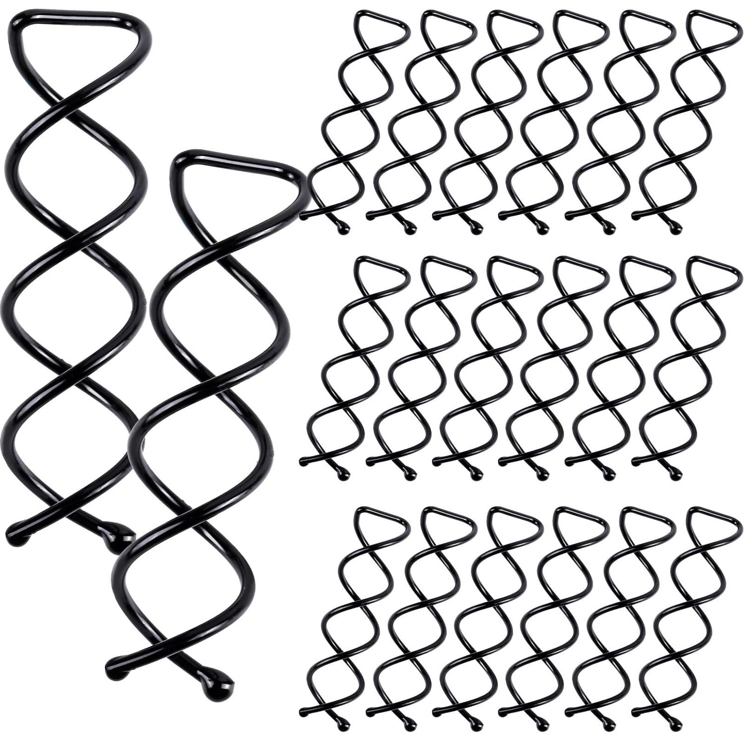 20PCS Spiral Hair Pins, Spin Pins Spiral Bobby Pins for Girls, Women and Kids, Non-Scratch Round Clip &amp; Bun Twist, Stylish Bun Bobby Pins, Premium Spin Pins for Hair, Black