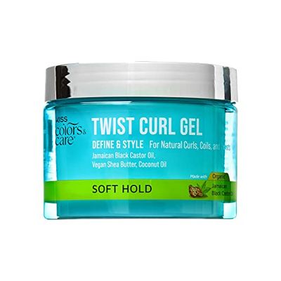 KISS COLORS &amp; CARE Twist Curl Gel, 6 oz. - Flexible Hold, Perfect For Twists, Moisturizing &amp; Promotes Hair Growth, No Buildup - Lightweight, Organic Jamaican Black Castor Oil