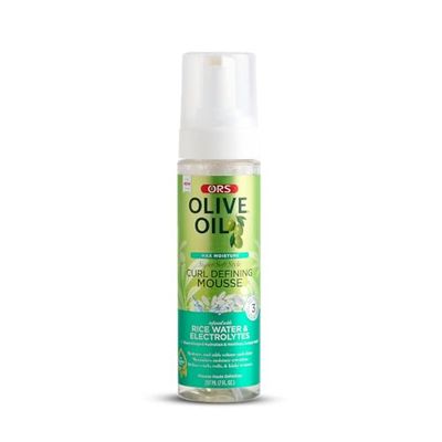 Olive Oil Max Moisture Super Soft Style Curl Defining Mousse infused with Rice Water &amp; Electrolytes for Supercharged Hydration &amp; Growth (7.0 oz)