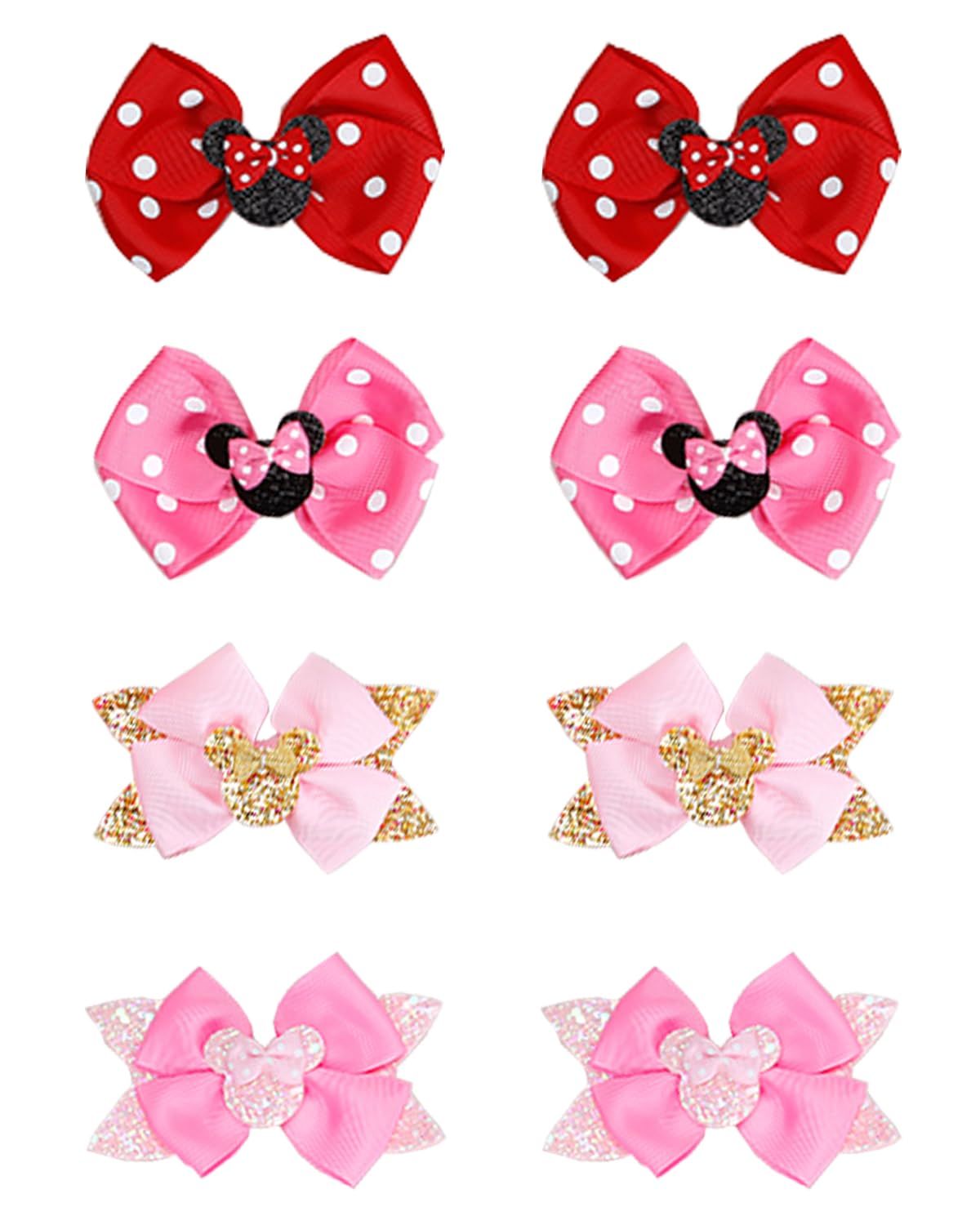 Hair Clips for Girls, 8 pcs Hair Bows, Cute Disney Hair Clips Kids Barrettes Girls&#39; Hair Accessories for Birthday Christmas Children&#39;s Day Gift