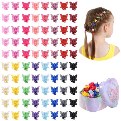 Choicbaby 80 Pcs Hair Clips Set: 16 Colors 90s Claw Clips, Toddler Butterfly Clips with Box