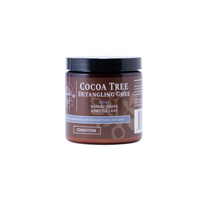 Qhemet Biologics Cocoa Tree Detangling Ghee - Softening Detangler Ideal for High Porosity 4C-3C Hair - Makes Combing Easier &amp; Restores Pliability, Elasticity &amp; Softness to Dry, Matted Hair (9 oz)