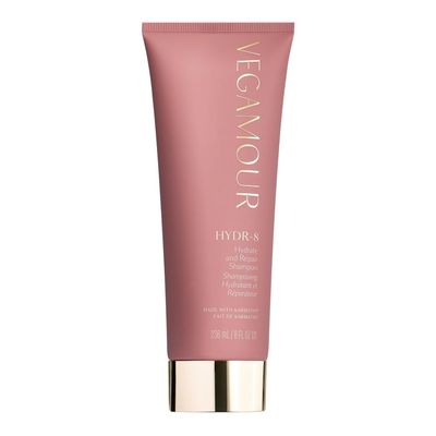 VEGAMOUR HYDR-8 Hydrate &amp; Repair Shampoo, Hydrating Shampoo for Dry, Damaged Hair Formulated Without Sulfates and with Vegan Keratin, Floral &amp; Vanilla Scent 8 fl. oz.