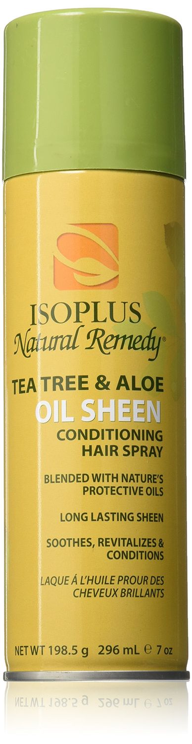 Isoplus Natural Remedy Tea Tree &amp; Aloe Oil Sheen Conditioning Hair Spray, 7 Oz