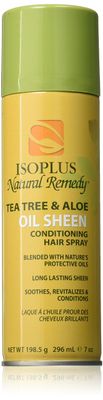 Isoplus Natural Remedy Tea Tree &amp; Aloe Oil Sheen Conditioning Hair Spray, 7 Oz