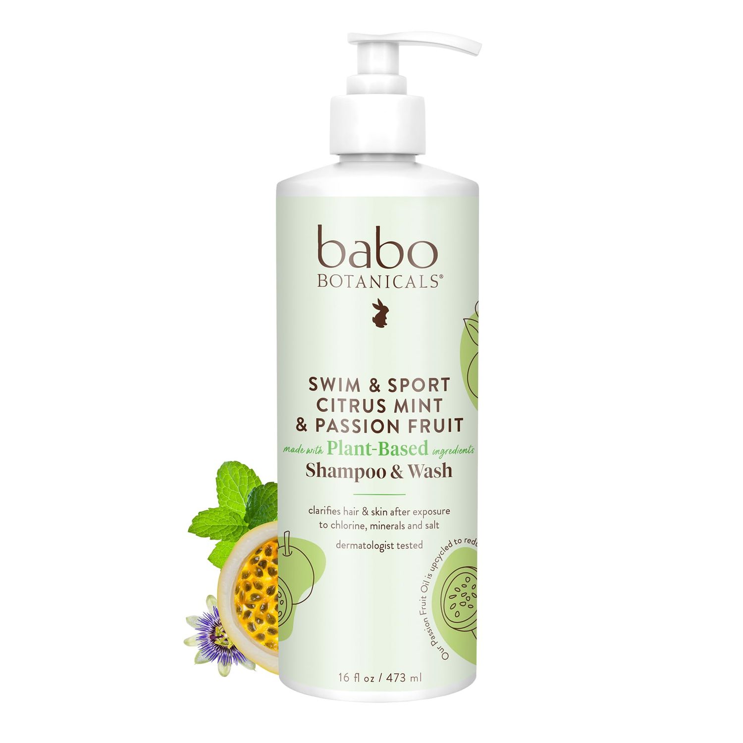 Babo Botanicals Swim &amp; Sport Citrus Mint &amp; Passion Fruit Clarifying Shampoo &amp; Body Wash - 16 Fl Oz