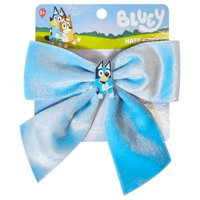 LUV HER Bluey Long Tail Hair Bow for Girls with Alligator Clip with Charm of Bluey - Hair Accessory, Ages 3+
