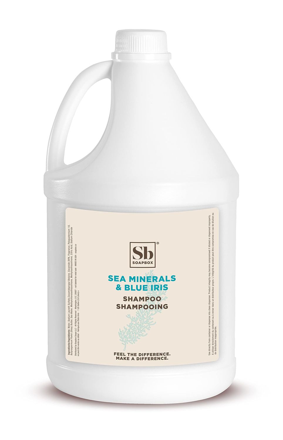 Soapbox Sea Minerals &amp; Blue Iris Shampoo, Vegan, Color Safe, Sulfate Free &amp; Silicone Free Hair Shampoo Refill for Home &amp; Professional Use - Gallon Size